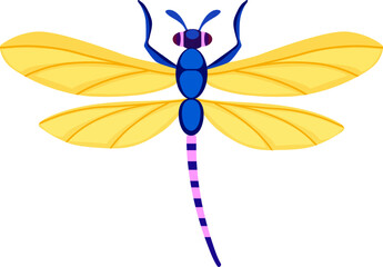 Beautiful dragonfly with yellow wings.