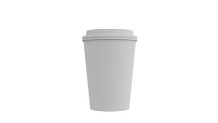 3D Render a white cup with a lid and a lid