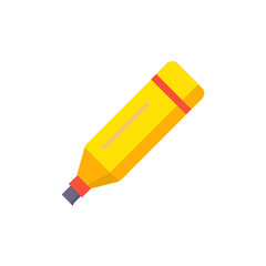 Yellow highlighter pen icon with red and purple accents on black background