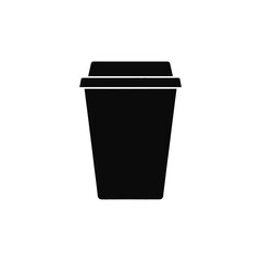 Simple black silhouette of a disposable coffee cup