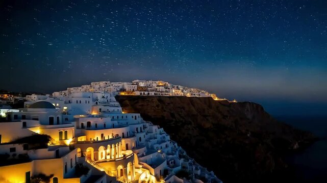 white buildings ocean, Picturesque Mediterranean Street with Sea View, church in santorini island greece