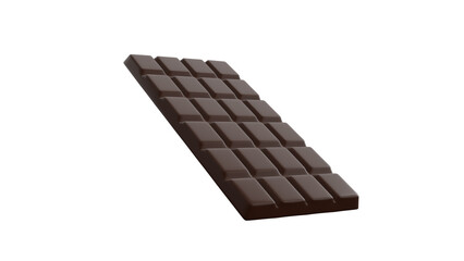 3D Render a chocolate bar is shown on a white background
