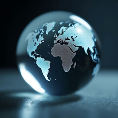 Crystal globe world map geography earth sphere