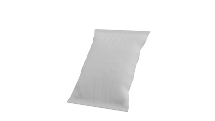 3D Render a white pillow on a white background