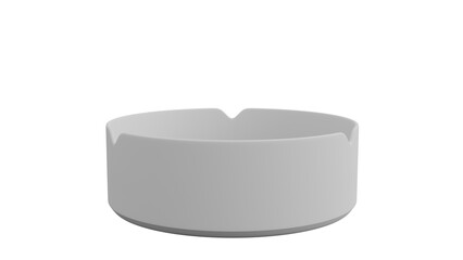 3D Render a white ashtray with a gray top