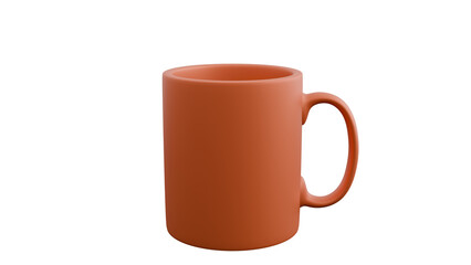 3D Render a coffee cup with a handle on a white background