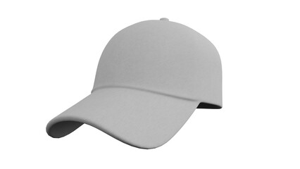 3D Render a white baseball cap on a white background