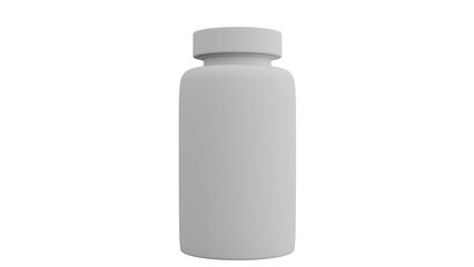 3D Render a white bottle with a white lid