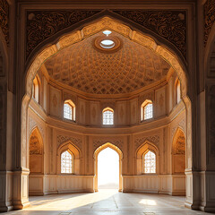 Interior design of dome architecture building