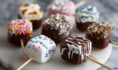 Chocolate Dipped Marshmallow Pops