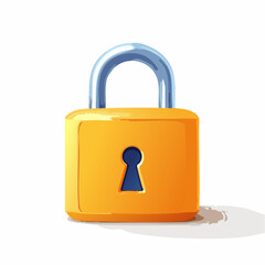 Isolated yellow padlock icon illustration security concept protection
