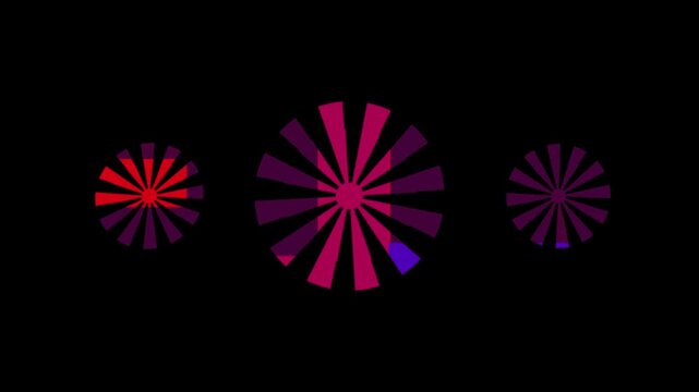 Ornament drawing vector Fireworks blue pink black background.