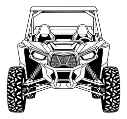 Off-Road UTV Buggy Line Art Coloring Page, Side By Side, ATV, Extreme Sport, Adventure, Outdoor © VisuaLabArt