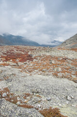 View on a rocky plateau located in Akchan valley, Russian Federation, the Altai Republic