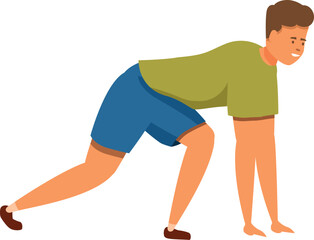 Runner poised in starting position, ready to sprint, embodying athleticism and competition