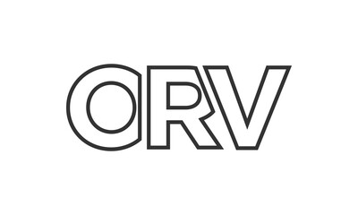 ORV logo design template with strong and modern bold text. Initial based vector logotype featuring simple and minimal typography. Trendy company identity.