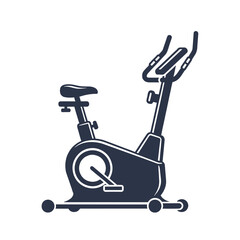 Silhouette of a stationary exercise bicycle with handlebars and seat fitness workout