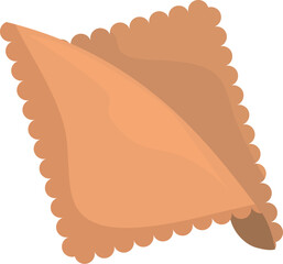 Close up of a golden brown empanada, highlighting its crimped edges and folded pastry revealing a glimpse of the flavorful filling inside