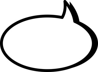Black Outline Speech Bubble Icon for Communication and Messaging