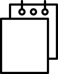 Minimalist Notebook with Pen Clip Art Black Outline