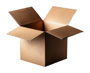 Unboxing excitement cardboard box reveal home isolated on transparent background