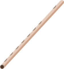 Simple wooden flute creating beautiful melodies, perfect for representing music, classical instruments, or cultural traditions
