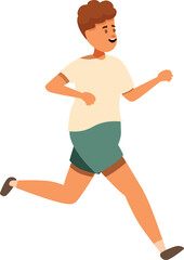 Active young man enjoys his outdoor run, promoting health and wellness through jogging