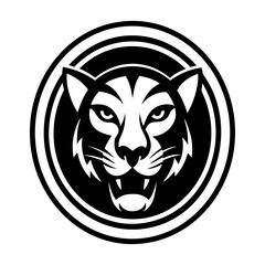 A glyph style icon showing a panther mascot