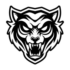 A filled style icon representing a cougar face