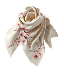 Elegant floral silk scarf display fashion isolated on transparent background