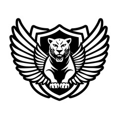 Glyph style icon showing a cougar symbol