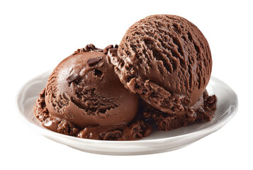 Delicious chocolate ice cream dessert plate home kitchen indulgence isolated on transparent background