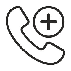 Obraz premium Add Contact Phone Icon – Communication and Call Management Vector