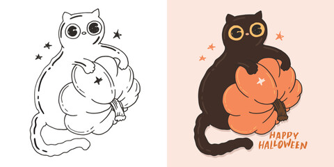 Halloween hand drawn doodle lettering quote. Lettering for t-shirt design, mug print, bag print, clothes fashion. 100% hand drawn vector image.