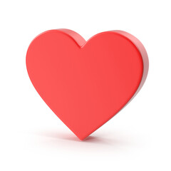 Vibrant Red 3D Heart Symbol