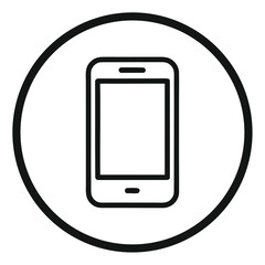 Minimalist Smartphone Icon Vector – Mobile Device Outline Symbol