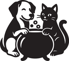 dog_cat_witch_cauldron_vector.eps