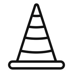 Traffic Cone Icon — Road Safety and Construction Warning Vector