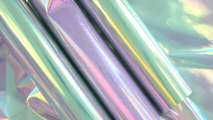 Abstract iridescent holographic foil texture with pastel colors