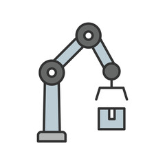 Robot Arm icon with white background vector stock illustration