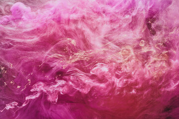 Fototapeta premium Abstract colorful smoke, dark background. Moving flow of pink paints, fluid art