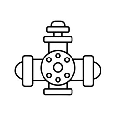 Illustration of a valve with circular flange design on transparent background