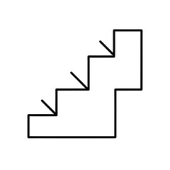 Fototapeta premium Illustration of a staircase with descending arrows on transparent background