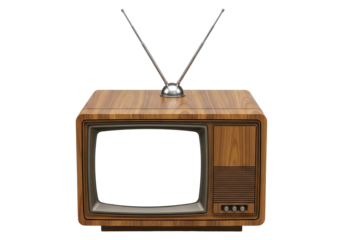 Timeless Television Design with a Customizable Display Area Isolated on Transparent PNG Background.