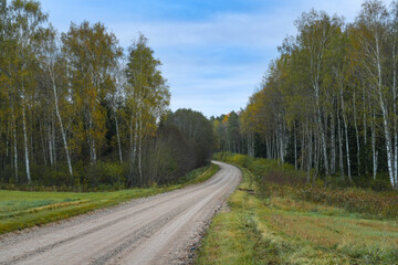 Fototapeta premium Gravel road in the countryside