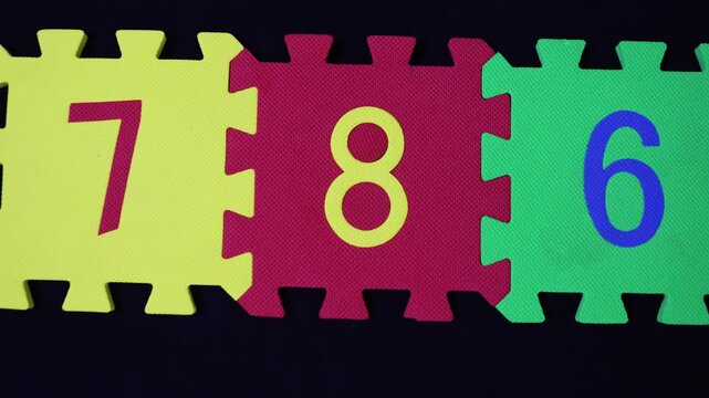 786 Bismillah Foam Puzzle number 786 on Mat for Islamic Learning