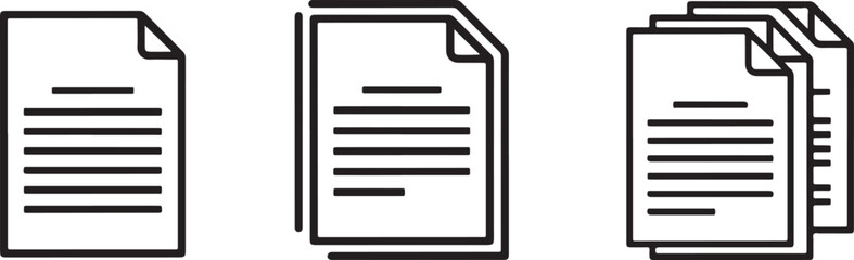 Document Icons Set with Different Styles file paper