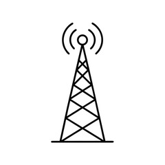 Illustration of a simple communication tower outline on transparent background