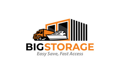 Illustration vector graphic of a professional storage solution business logo design template