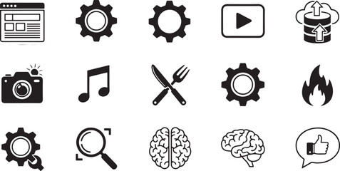 Technology and Business Icons Collection Keywords: technology, business, icons, symbols, web